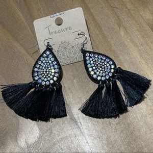 Black Tassle Earrings